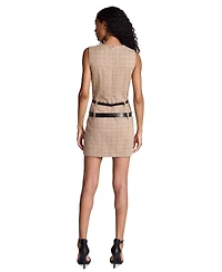 Kenneth Cole Women's Crewneck Double Belted Mini Dress