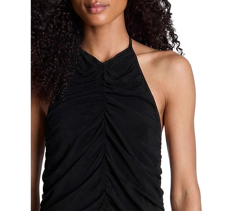 Kenneth Cole Women's Ruched Halter Neck Dress