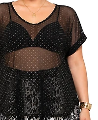 Coin 1804 Plus Foil Drop V-Neck Top