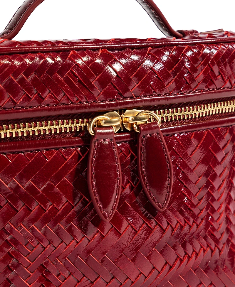 Sam Edelman Charli Woven Leather Small Top Handle Crossbody Handbag