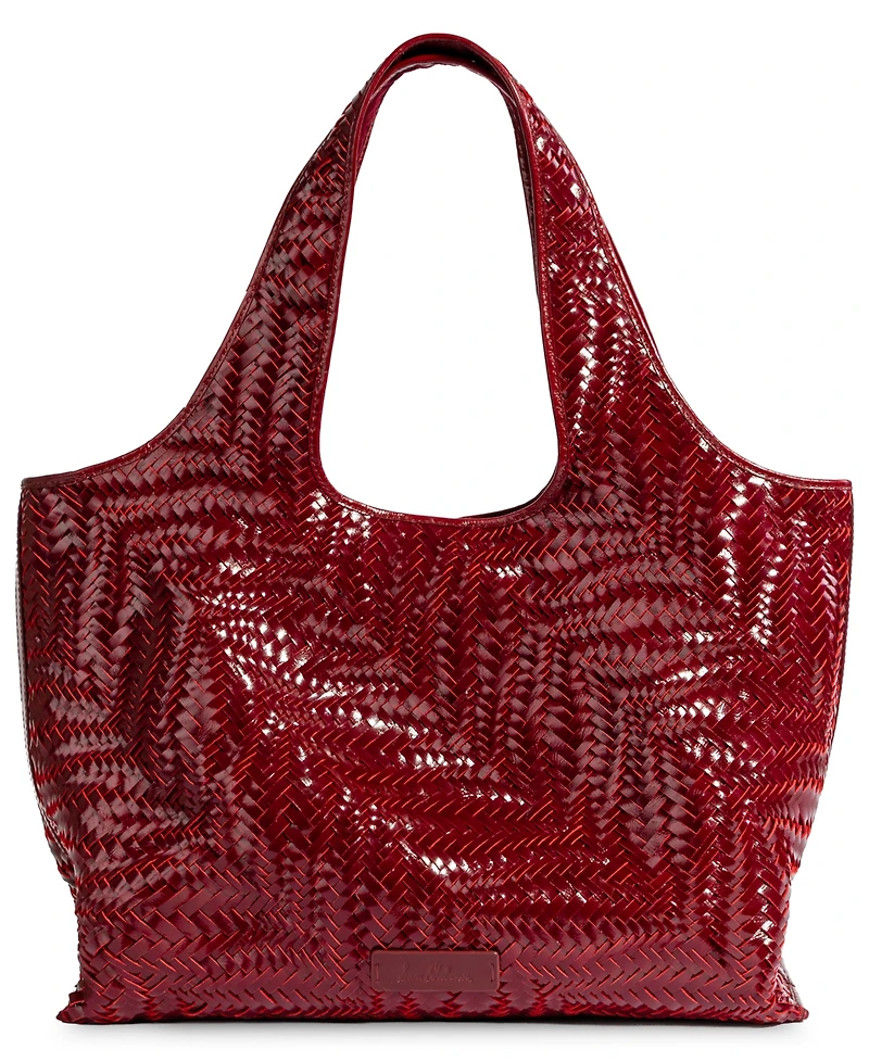 Sam Edelman Charli Woven Extra-Large Leather Tote Handbag