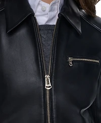Cole Haan Women's Smooth Lamb Bomber Jacket