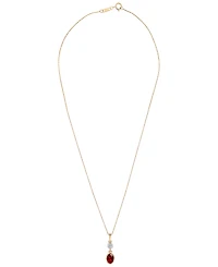 Macy's Ruby (1.45 ct. t.w.) & Diamond (1/10 ct. t.w.) Pendant Necklace in 14k Yellow Gold