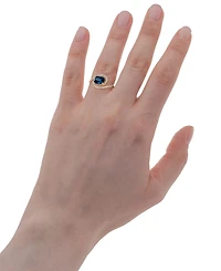 Macy's London Blue Topaz (2.20 ct. t.w.) & Diamond (1/4 ct. t.w.) Ring in 14k Yellow Gold