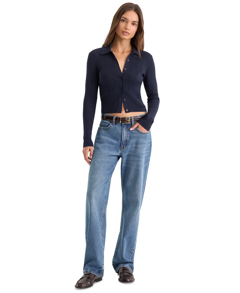 Good American Women's Mid-Rise Relaxed Jeans