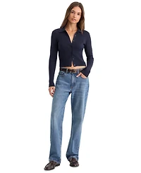 Good American Women's Mid-Rise Relaxed Jeans
