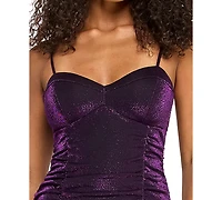 Emerald Sundae Juniors' Metallic Knit Midi Dress