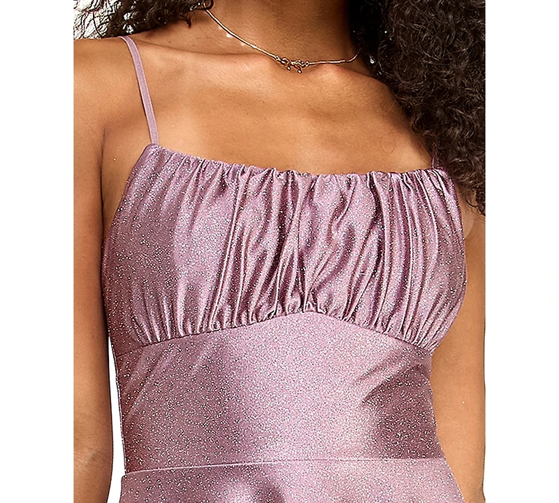 Emerald Sundae Juniors' Glitter-Knit Fit & Flare Dress