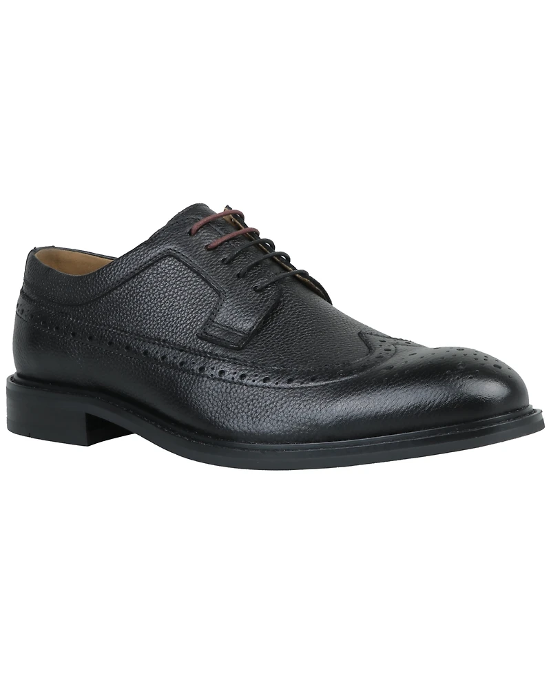 Bar Iii Men's Asherr Long Wing Brogue Leather Dress Shoes, Created for Macy's