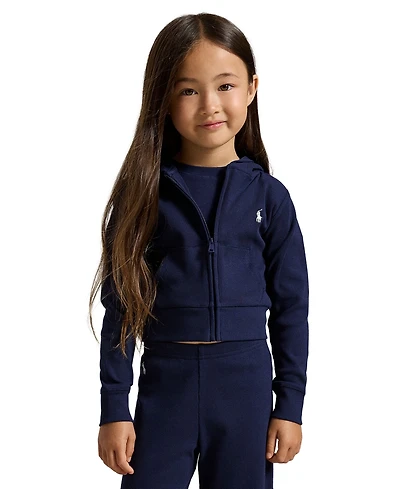 Polo Ralph Lauren Girls' 2T-6X Ribbed Boxy Full-Zip Hoodie