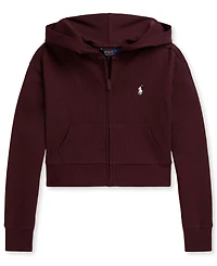 Polo Ralph Lauren Girls' 7-16 Ribbed Boxy Full-Zip Hoodie