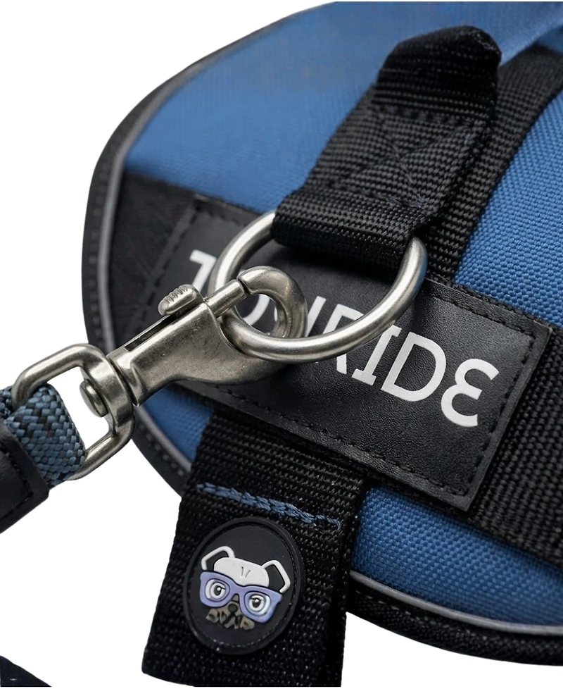 ProMounts Side Ring Dog Harness for Medium and Large Dogs, Reflective Escape-Proof No-Choke Vest with 3 Metal Leash Clips for Daily Walks | Blue