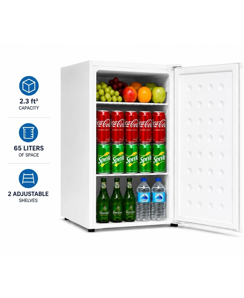 SnowLion Premium 65L Solid Door 2.3 Cu.ft. Freestanding Under-Counter Mini Fridge in White