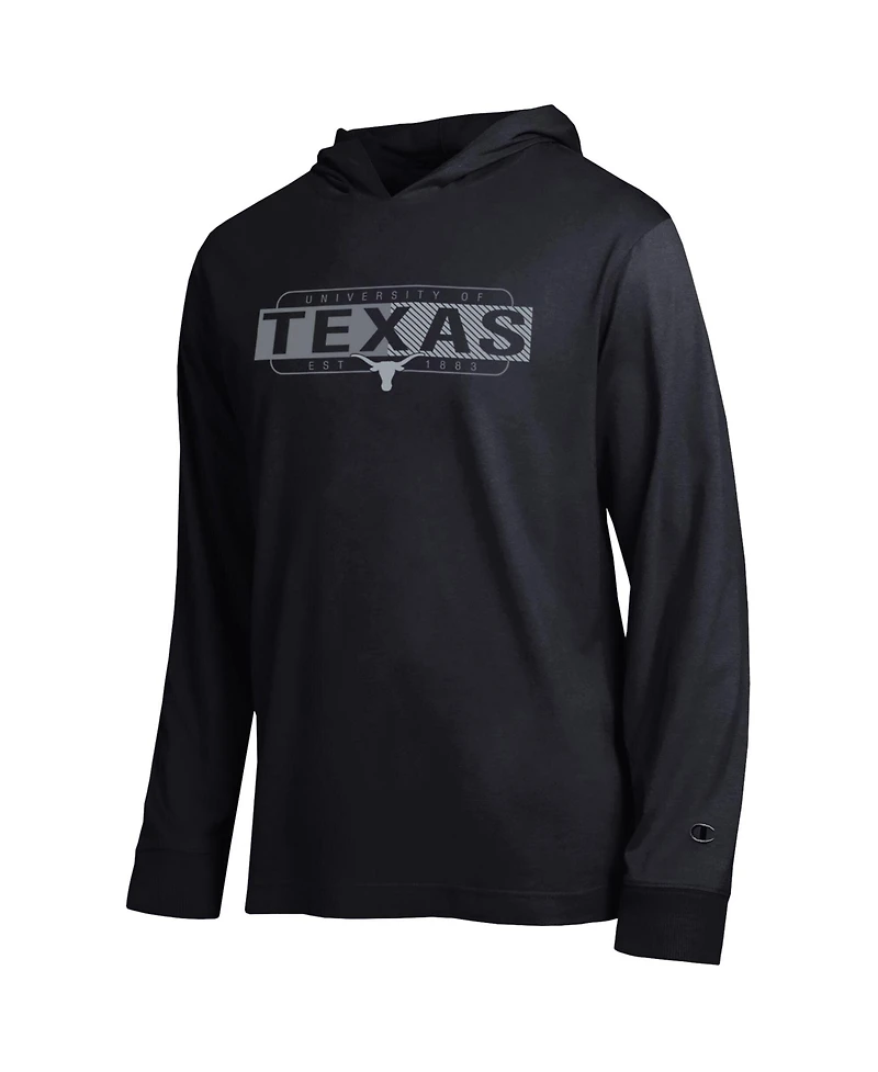 Champion Men's Black Texas Longhorns Gradient All-Star Long Sleeve Hooded T-Shirt