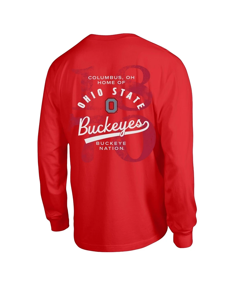 Champion Men's Scarlet Ohio State Buckeyes Laminated All-Star Long Sleeve T-Shirt