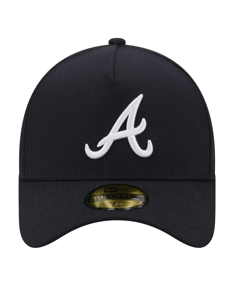New Era Men's Navy Atlanta Braves A-Frame 59FORTY Fitted Hat