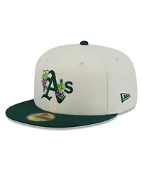 New Era Men's White, Green Athletics Blossom 59FIFTY Fitted Hat