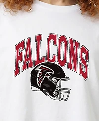 Champion Women's White Atlanta Falcons Boyfriend Cropped T-Shirt