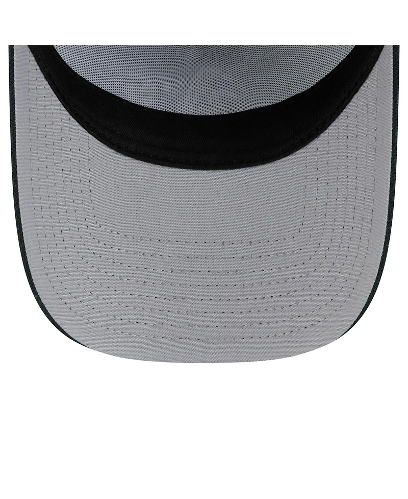 New Era Men's Black Athletics Side Script 9FORTY A-Frame Trucker Adjustable Hat