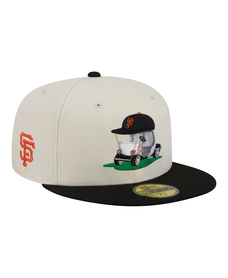 New Era Men's Cream, Black San Francisco Giants Bullpen Cart 59FIFTY Fitted Hat