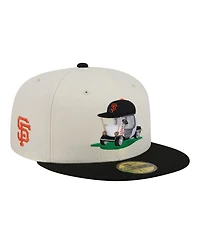 New Era Men's Cream, Black San Francisco Giants Bullpen Cart 59FIFTY Fitted Hat