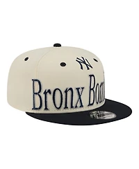 New Era Men's Cream New York Yankees Oversized Slogan 9FIFTY Snapback Hat