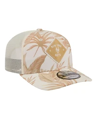 New Era Men's Tan New York Mets Tonal Palm Coolera 9SEVENTY Adjustable Trucker Hat