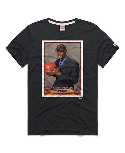 Homage Men's and Women's Dwyane Wade Charcoal Miami Heat Topps Trading Card Player Tri-Blend T-Shirt