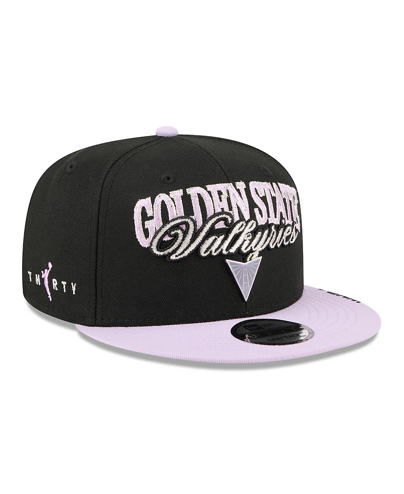 New Era Men's and Women's Eclipse Black, Violet Golden State Valkyries Wnba Tip-Off 2026 Metal Badge A-Frame 9FIFTY Snapback Hat