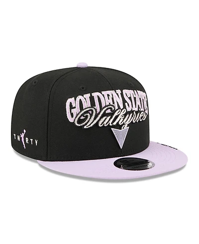 New Era Men's and Women's Eclipse Black, Violet Golden State Valkyries Wnba Tip-Off 2026 Metal Badge A-Frame 9FIFTY Snapback Hat