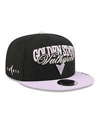 New Era Men's and Women's Eclipse Black, Violet Golden State Valkyries Wnba Tip-Off 2026 Metal Badge A-Frame 9FIFTY Snapback Hat