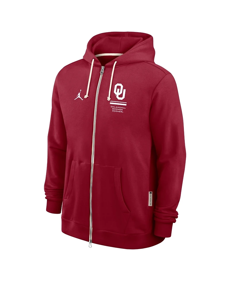 Jordan Men's Crimson Oklahoma Sooners 2026 Sideline Standard Issue Dri-fit Full-Zip Hoodie