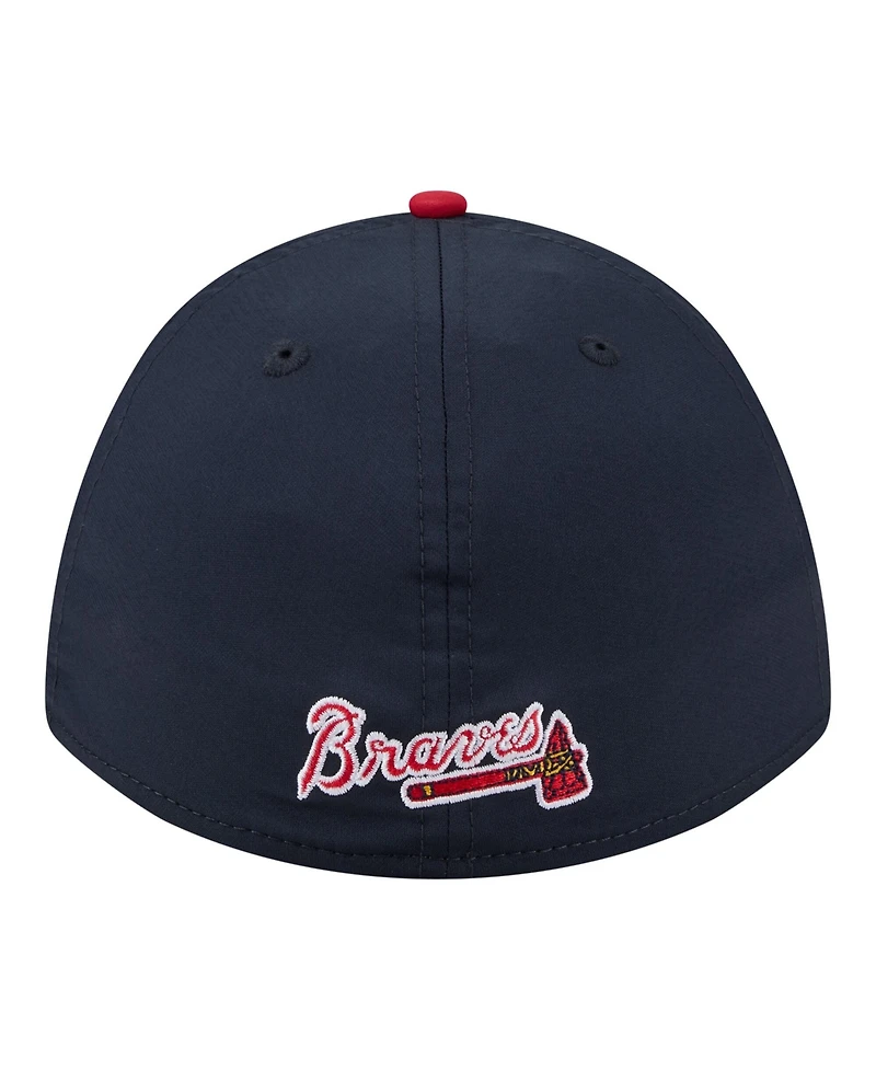 New Era Men's Navy, Red Atlanta Braves Rope M-Crown A-Frame 39THIRTY Flex Hat