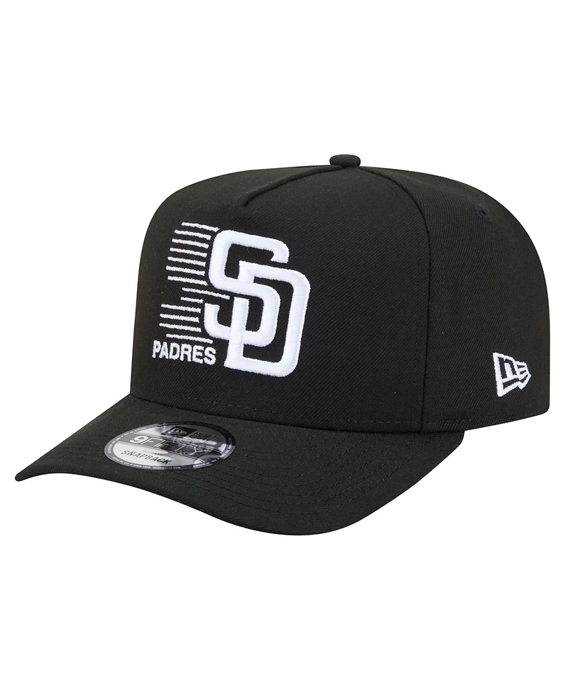 New Era Men's Black San Diego Padres Motion A-Frame 9FIFTY Snapback Hat