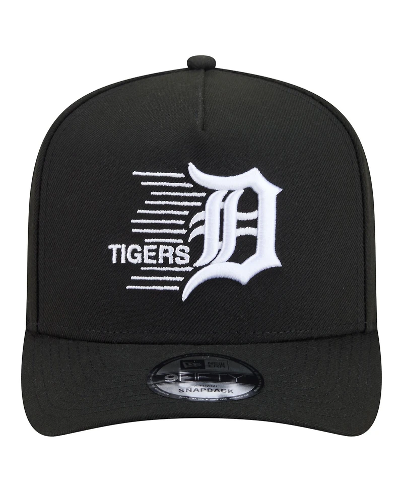 New Era Men's Black Detroit Tigers Motion A-Frame 9FIFTY Snapback Hat