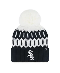 '47 Brand Women's Black Chicago White Sox Felicity Cuffed Knit Hat with Pom Hat
