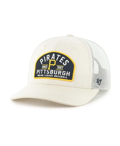 '47 Brand Men's Cream Pittsburgh Pirates Leland Adjustable Trucker Hat