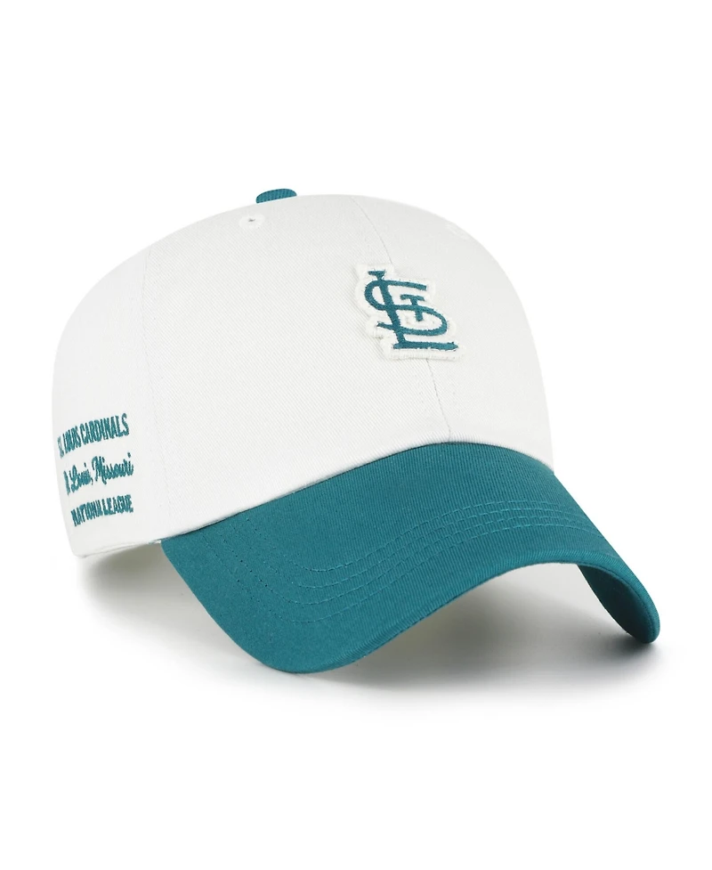 '47 Brand Men's White, Teal St. Louis Cardinals Contemporary Tonal Clean Up Adjustable Hat