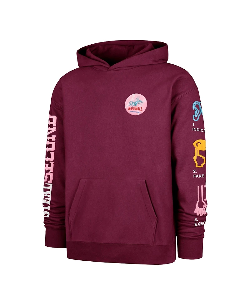 47 Brand Men's and Women's Burgundy Los Angeles Dodgers Earl Foundation Hoodie