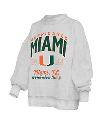 Pressbox Women's Heather Gray Miami Hurricanes Reversible Sweatshirt