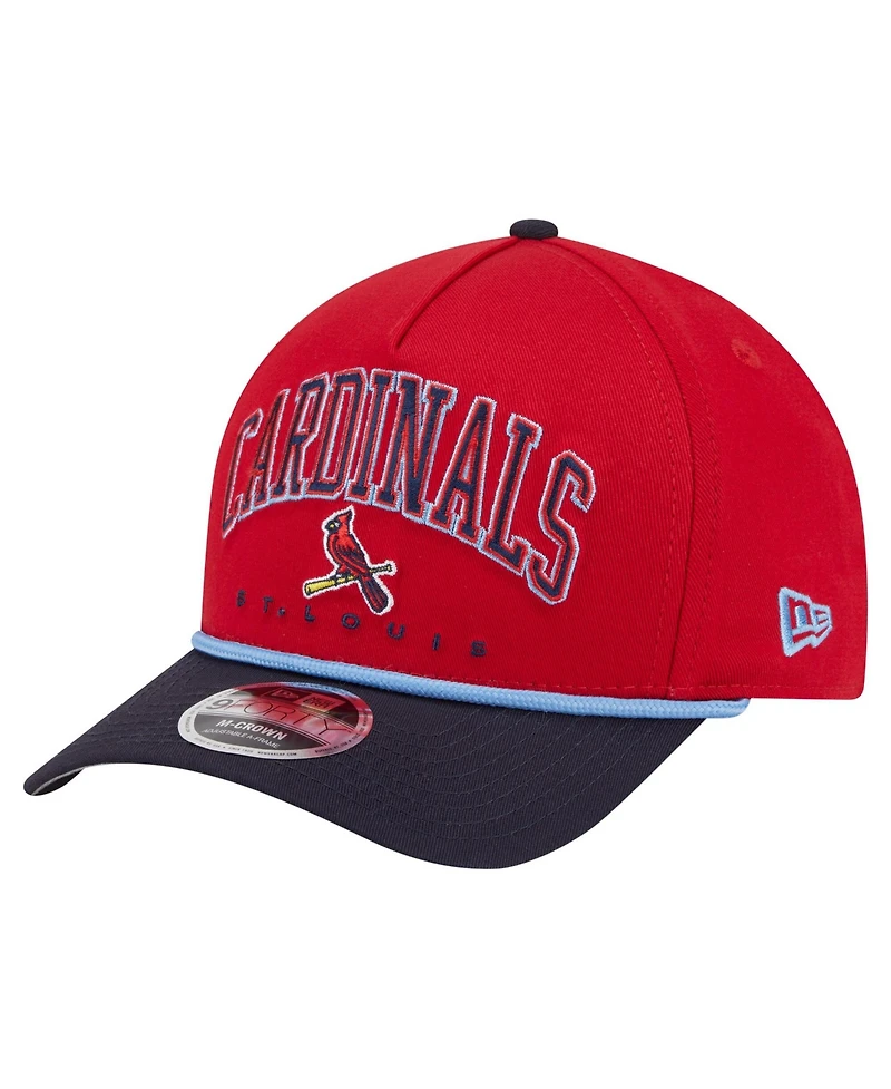 New Era Men's Red, Navy St. Louis Cardinals Arch 9FORTY A-Frame M-Crown Adjustable Hat