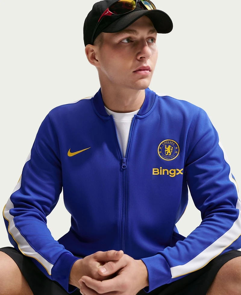 Nike Men's Blue Chelsea Strike Full-Zip Dri-fit Jacket