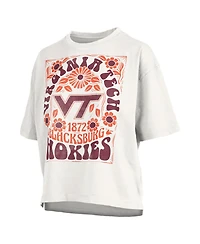 Pressbox Women's White Virginia Tech Hokies Harmony Oversized Slub T-Shirt