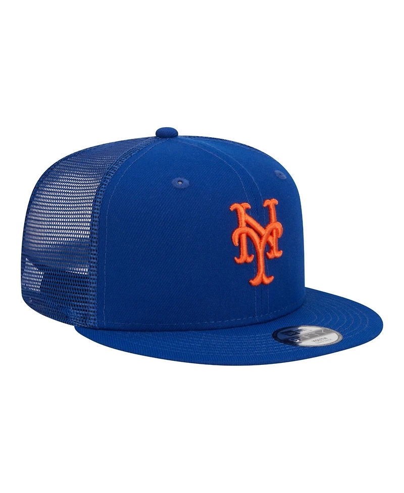 New Era Big Boys and Girls Royal New York Mets 9FIFTY Trucker Snapback Hat