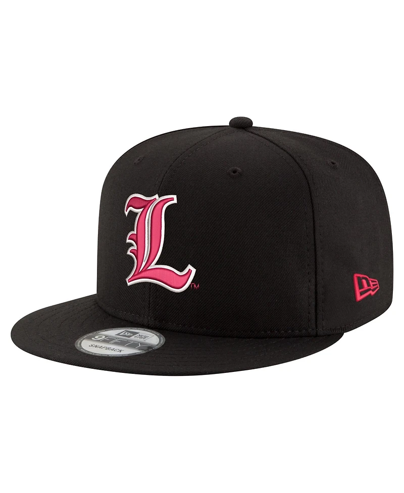 New Era Men's Black Louisville Cardinals Team 9FIFTY Snapback Hat