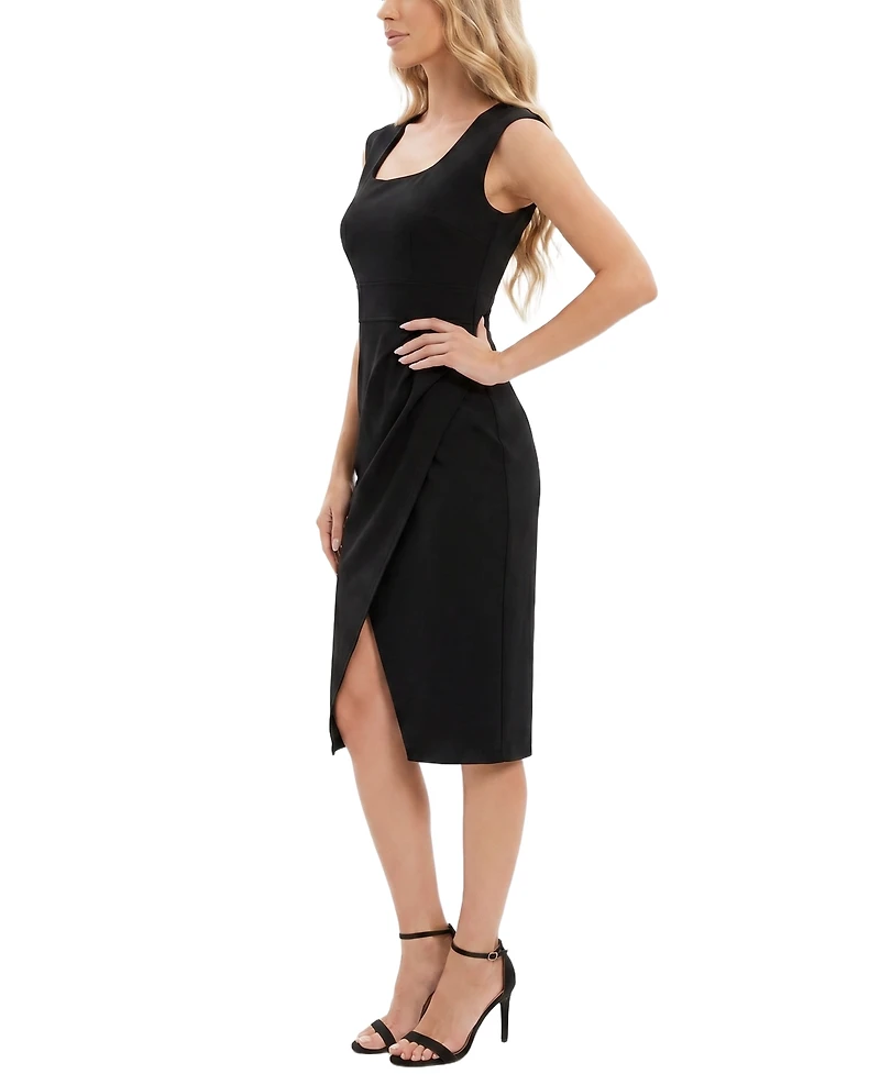 Ny Collection Petite Sleeveless Square Neck Sheath Dress