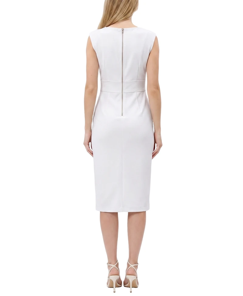 Ny Collection Petite Sleeveless Square Neck Sheath Dress
