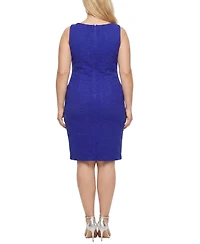 Ny Collection Plus Textured Knit 3/4-Sleeve 2 Piece Dress Set