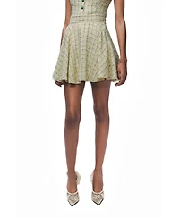 Nocturne Women's Ruffle Tweed Mini Skirt