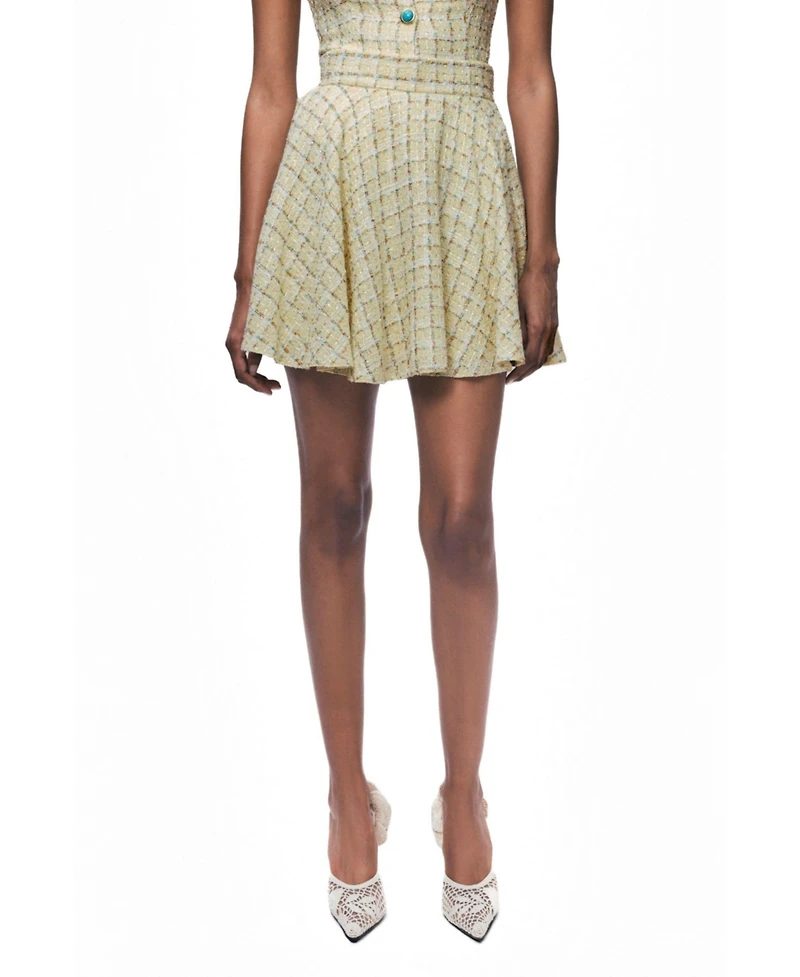 Nocturne Women's Ruffle Tweed Mini Skirt